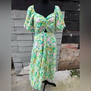 Vibrant Floral Midi Dress